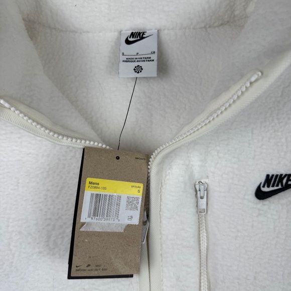 Nike NWT Men's Club Winterized Vest Full Zip Fleece White Small - Picture 3 of 7